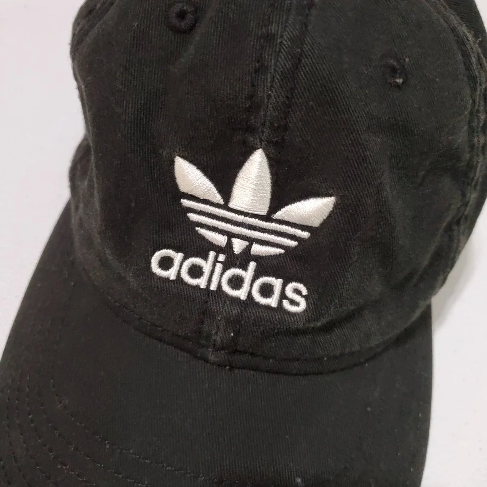 Adidas Men Hat OS Black‎ Trefoil Logo Embroidered Baseball Cap Strapback